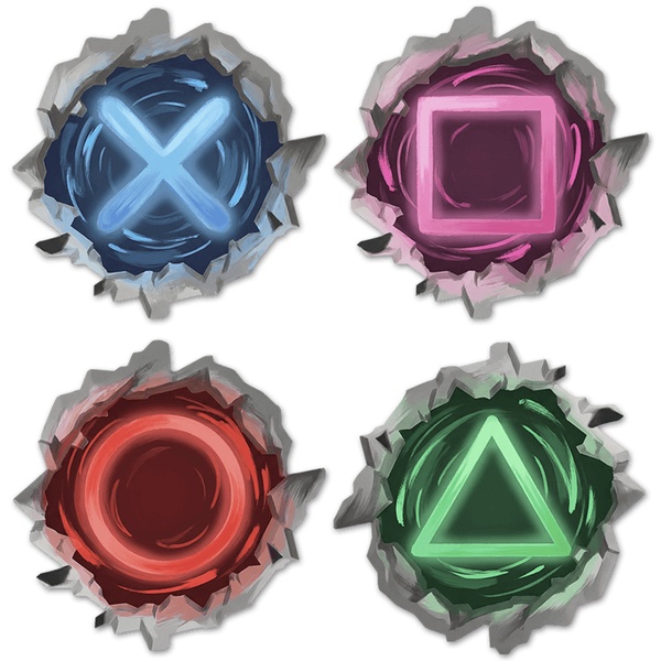 Stickers muraux: Trou de Mur Symboles Gamer Playstation