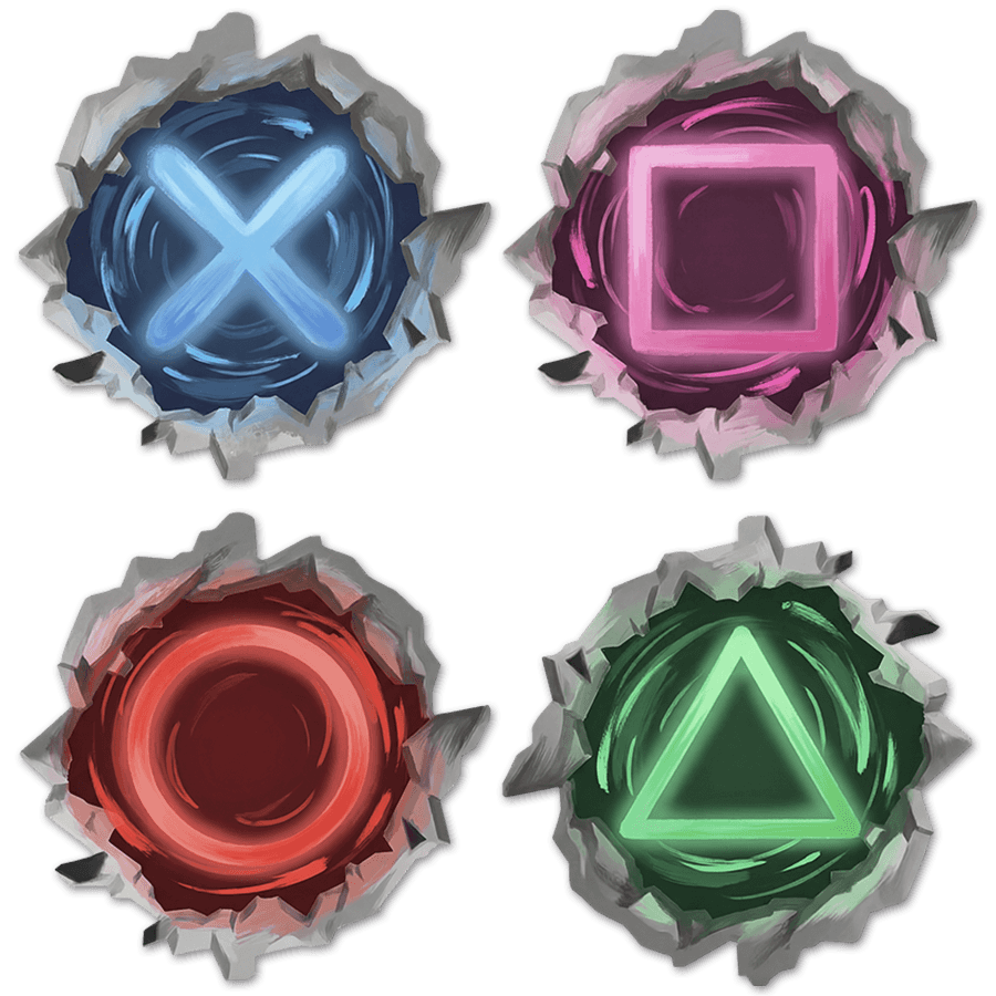 Stickers muraux: Trou de Mur Symboles Gamer Playstation
