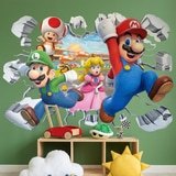 Stickers pour enfants: Trou de Mur Super Mario Personnages 3