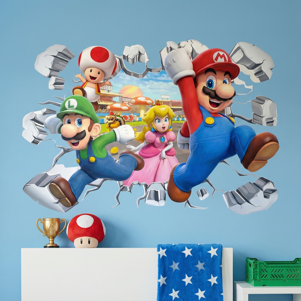 Stickers pour enfants: Trou de Mur Super Mario Personnages