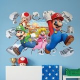 Stickers pour enfants: Trou de Mur Super Mario Personnages 4