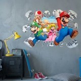 Stickers pour enfants: Trou de Mur Super Mario Personnages 5