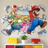 Stickers pour enfants: Trou de Mur Super Mario Personnages 6