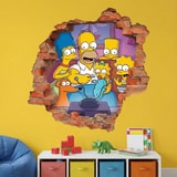 Stickers pour enfants: Trou de Mur Famille Simpson Canap&eacute; 4