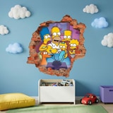 Stickers pour enfants: Trou de Mur Famille Simpson Canap&eacute; 5