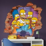 Stickers pour enfants: Trou de Mur Famille Simpson Canap&eacute; 7