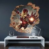 Stickers pour enfants: Trou de Mur Iron Man Impact 3