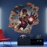 Stickers pour enfants: Trou de Mur Iron Man Impact 5