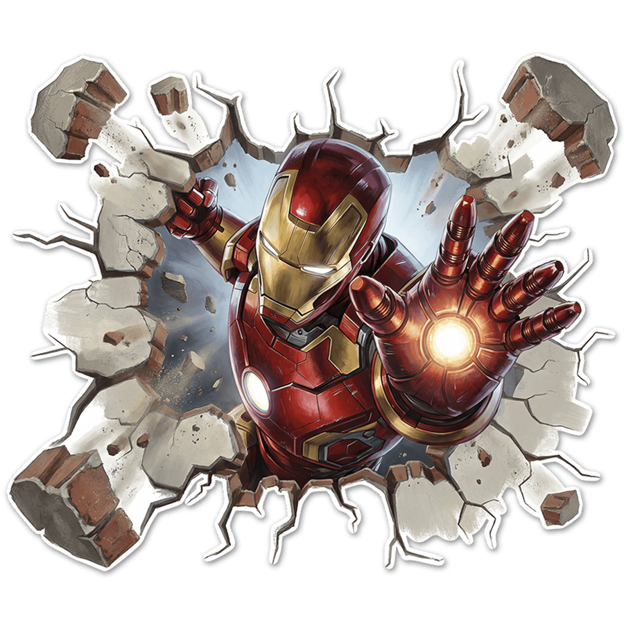 Stickers pour enfants: Trou de Mur Iron Man &Eacute;nergie