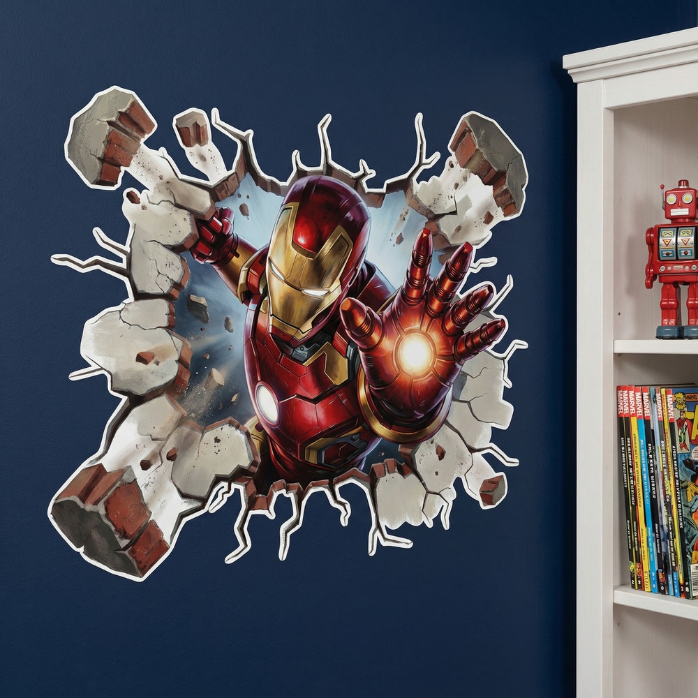 Stickers pour enfants: Trou de Mur Iron Man &Eacute;nergie