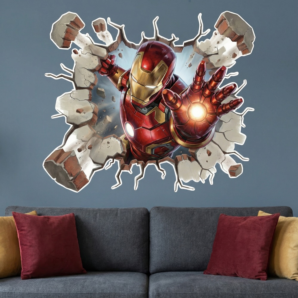 Stickers pour enfants: Trou de Mur Iron Man &Eacute;nergie