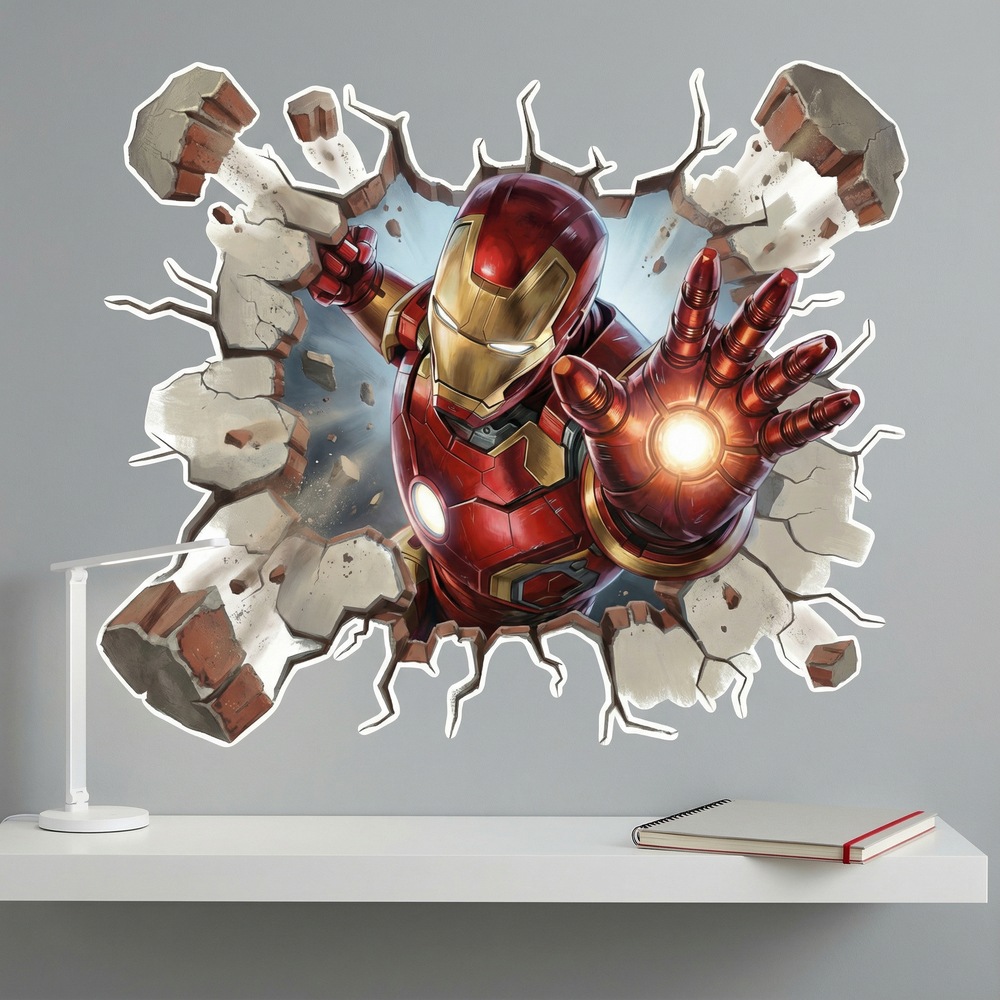 Stickers pour enfants: Trou de Mur Iron Man &Eacute;nergie