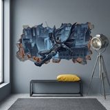 Stickers muraux: Trou de Mur Batman Justice 3