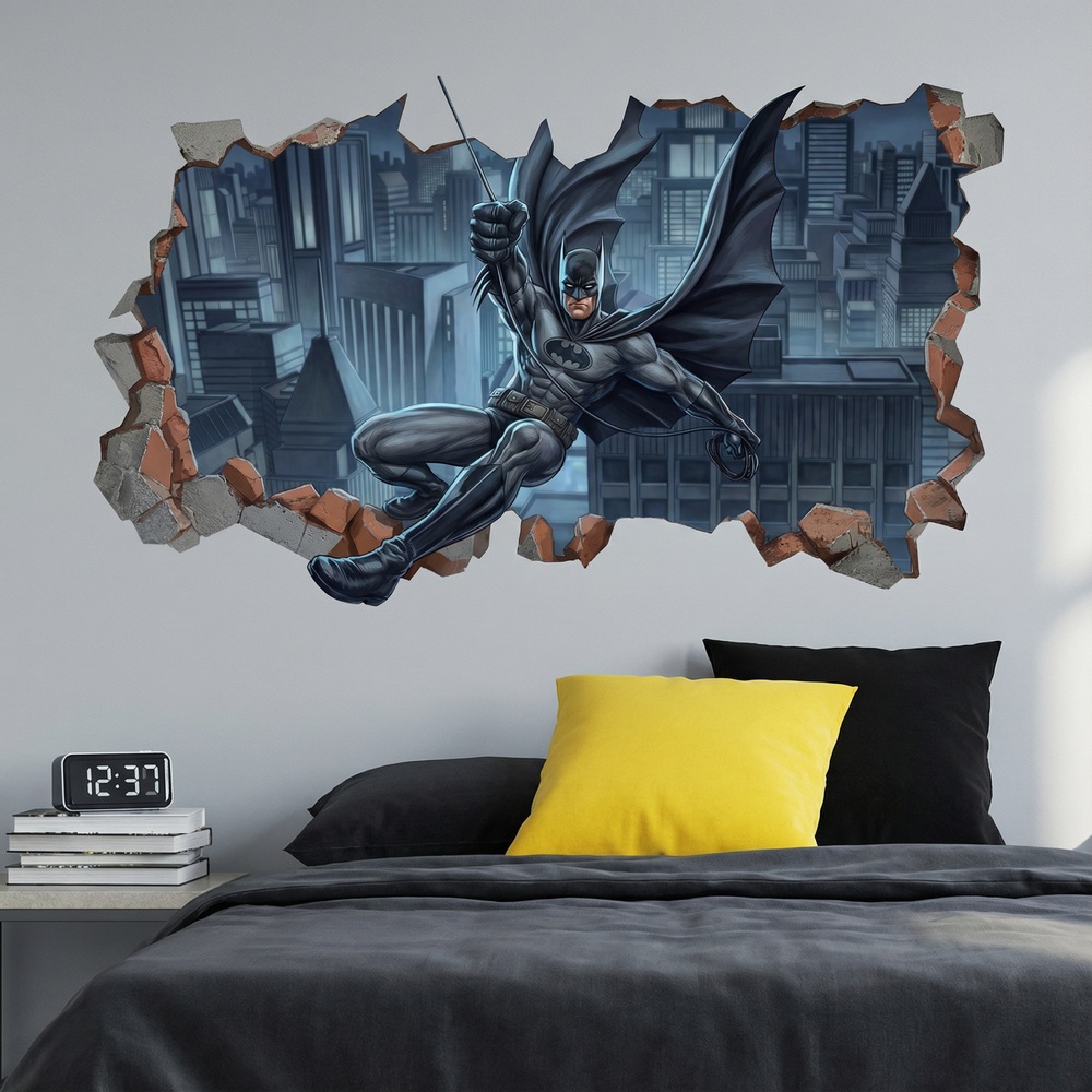 Stickers muraux: Trou de Mur Batman Justice