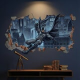 Stickers muraux: Trou de Mur Batman Justice 8
