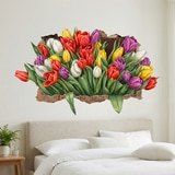 Stickers muraux: Trou de Mur Tulipes &Eacute;ternelles 7