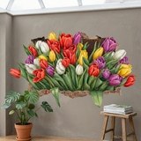 Stickers muraux: Trou de Mur Tulipes &Eacute;ternelles 9