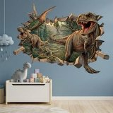 Stickers pour enfants: Trou de Mur Dinosaures Sauvages 5