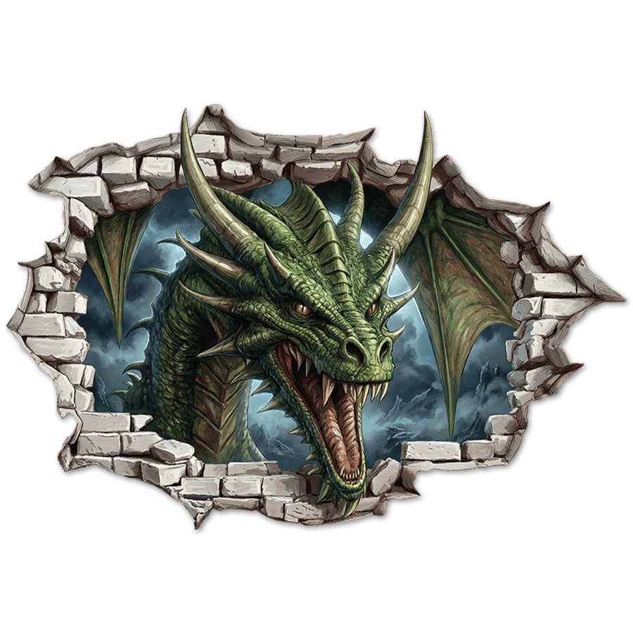 Stickers pour enfants: Trou de Mur Velociraptor Action