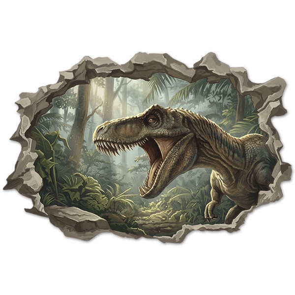 Stickers pour enfants: Trou de Mur T-Rex Colossal