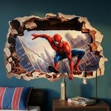 Stickers pour enfants: Trou de Mur Spider-Man Action 3