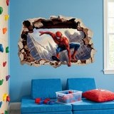 Stickers pour enfants: Trou de Mur Spider-Man Action 4