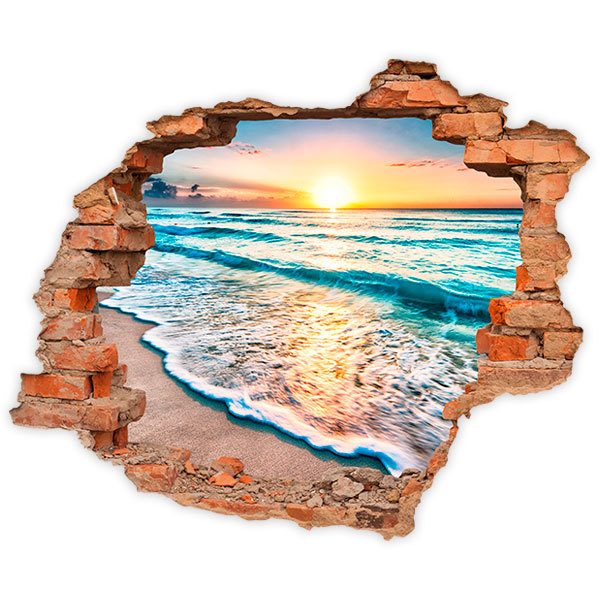 Stickers muraux: Trou Lever de soleil sur la plage