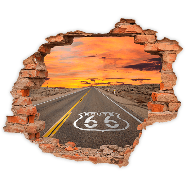 Stickers muraux: Trou Route 66 au coucher du soleil