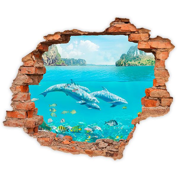 Stickers muraux: Trou dauphins dans les Caraïbes