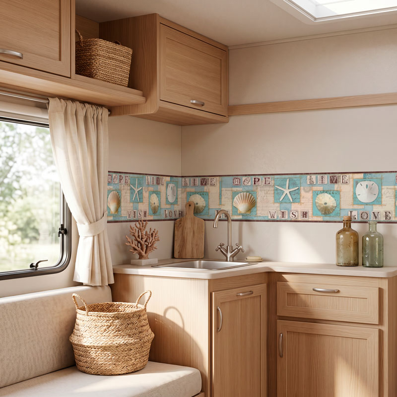 Frise murale adh&eacute;sive Motifs Marins 8/15