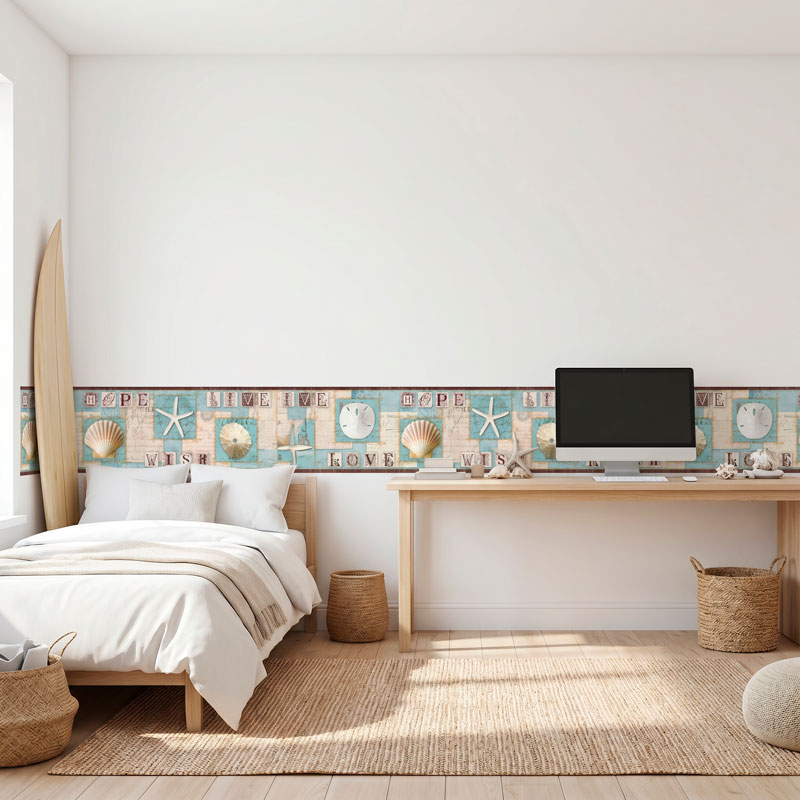 Frise murale adh&eacute;sive Motifs Marins 10/15