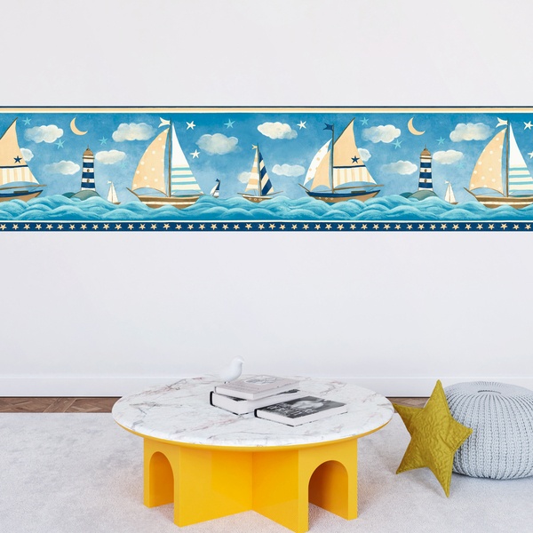 Stickers pour enfants: Frise de Bateaux