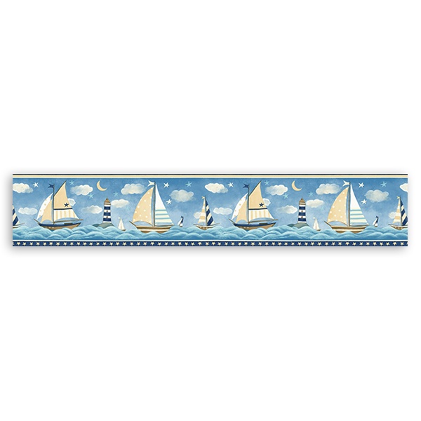 Stickers pour enfants: Frise de Bateaux
