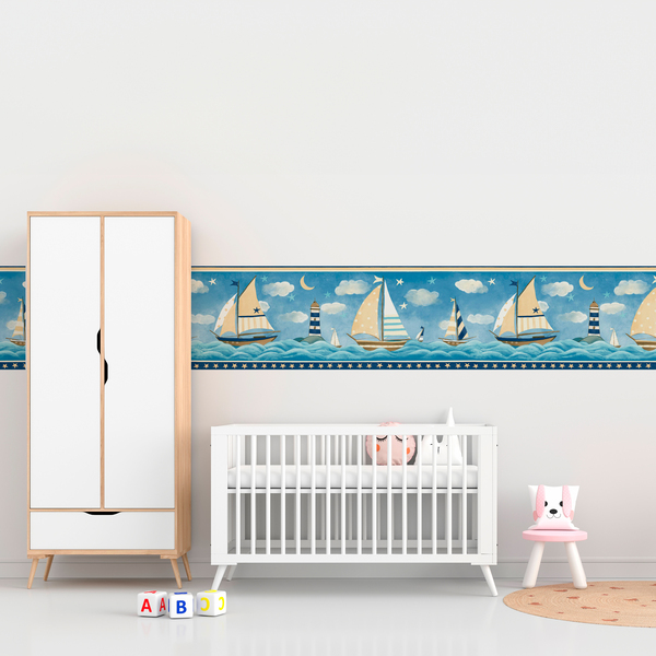 Stickers pour enfants: Frise de Bateaux