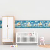 Stickers pour enfants: Frise de Bateaux 3