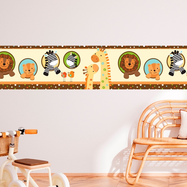Stickers pour enfants: Frise murale animaux nouveau-nés 