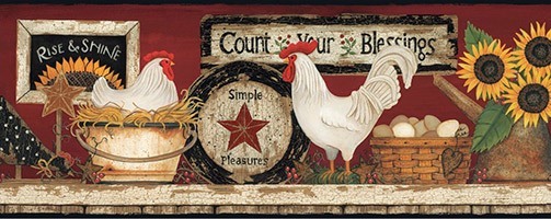 Stickers muraux: Frise murale Eufs et les poulets