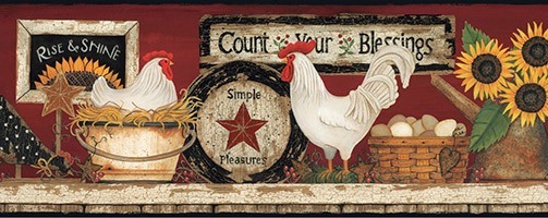 Stickers muraux: Frise murale Eufs et les poulets