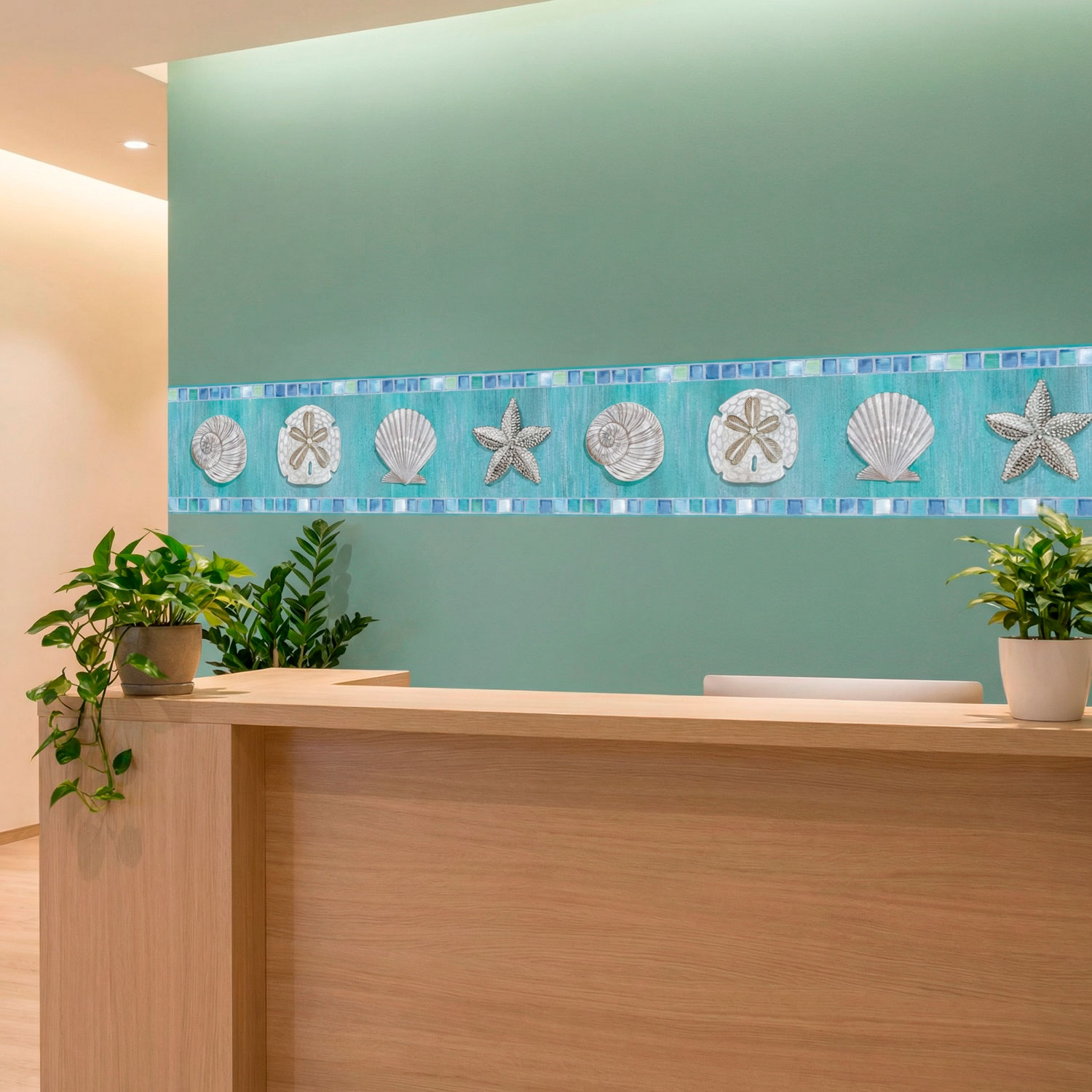 Stickers muraux: Frise murale coquillages