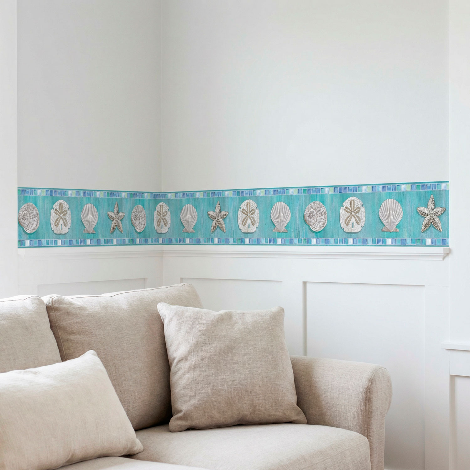 Stickers muraux: Frise murale coquillages