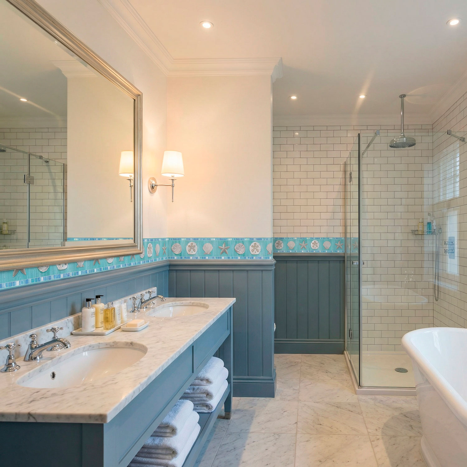 Stickers muraux: Frise murale coquillages