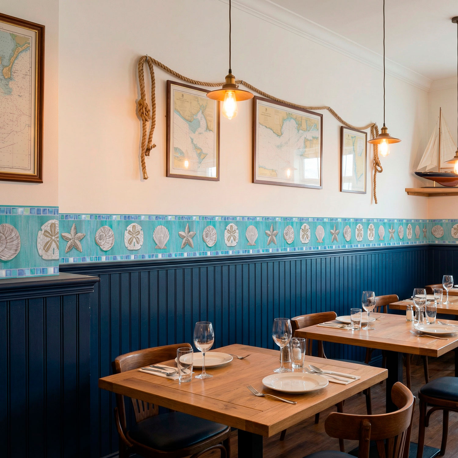 Stickers muraux: Frise murale coquillages