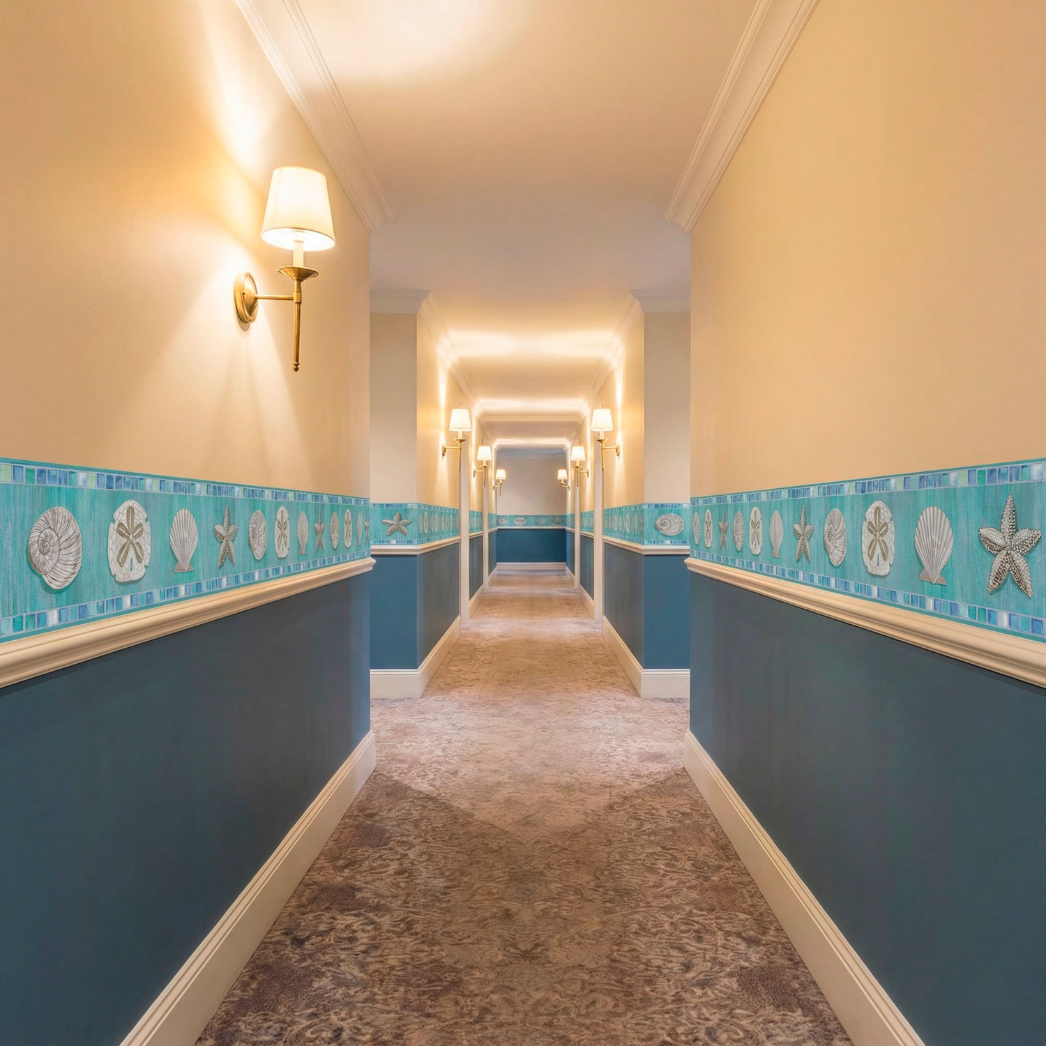 Stickers muraux: Frise murale coquillages