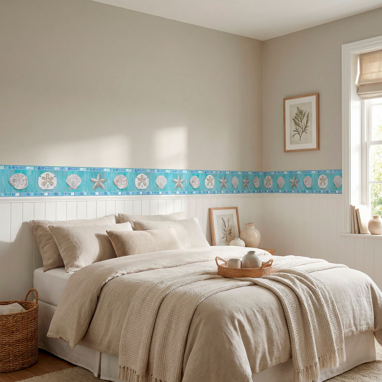 Stickers muraux: Frise murale coquillages