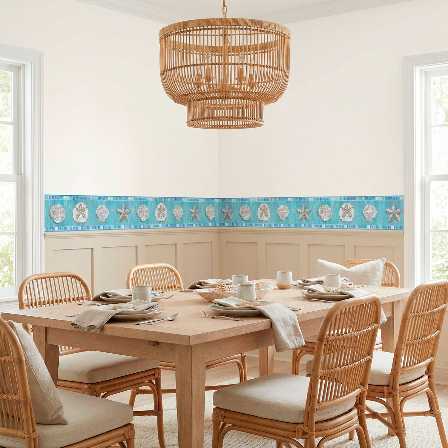 Stickers muraux: Frise murale coquillages