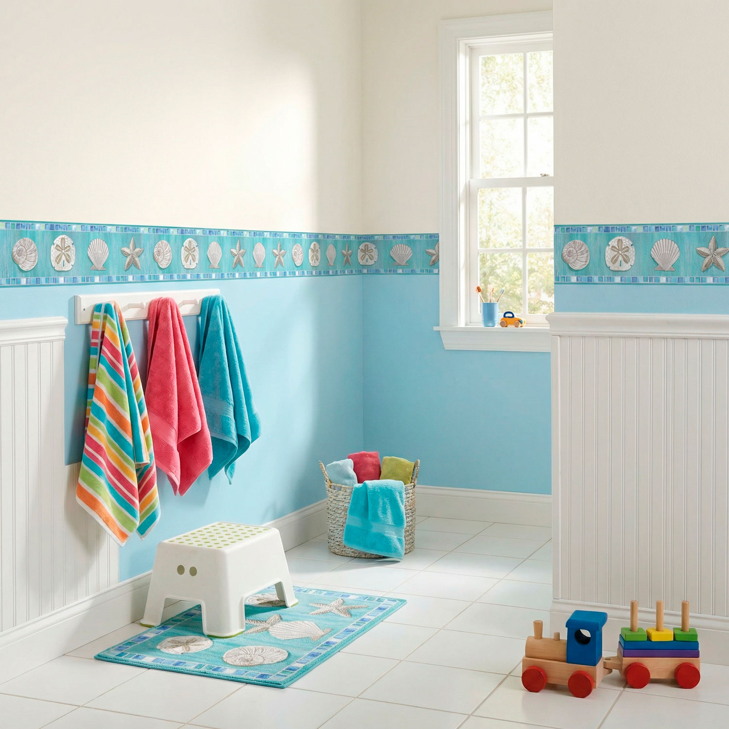 Stickers muraux: Frise murale coquillages