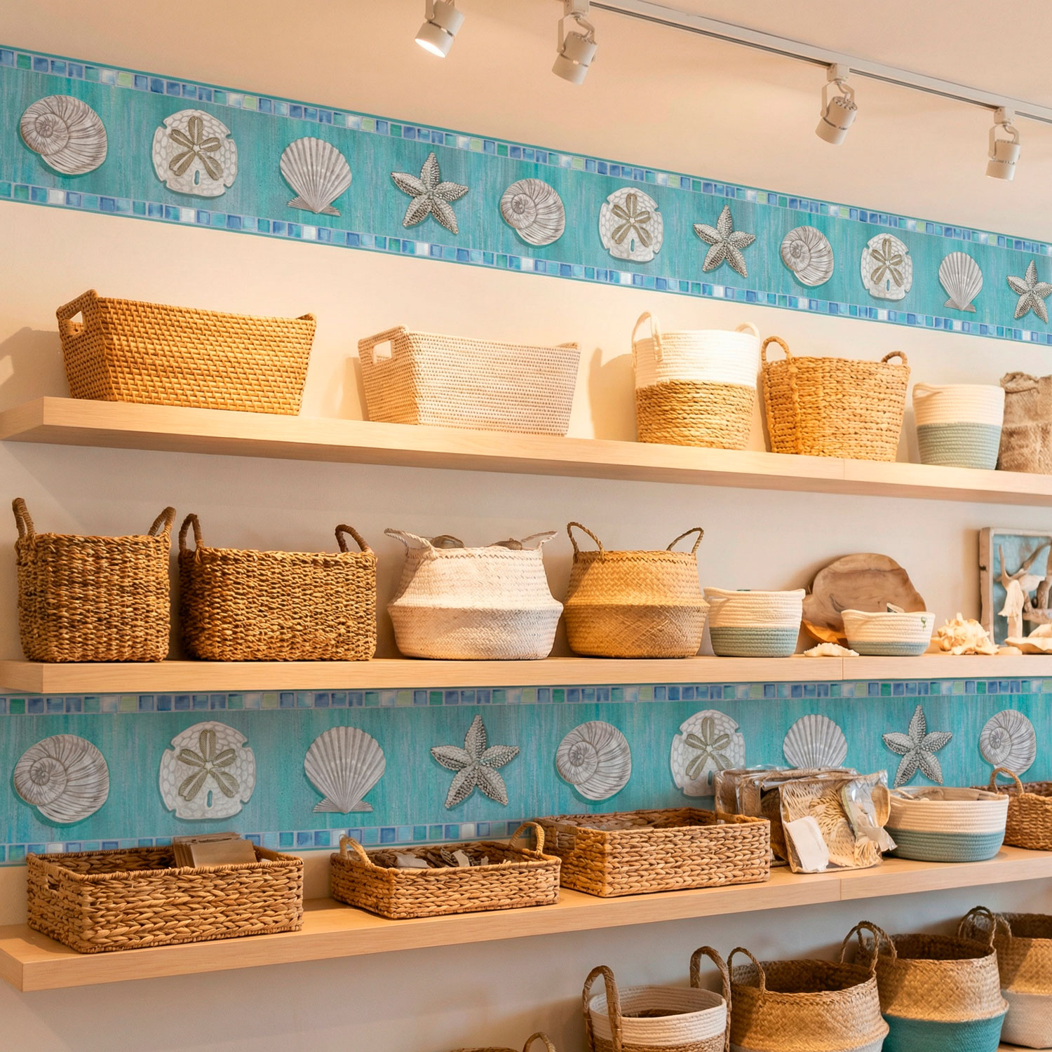 Stickers muraux: Frise murale coquillages