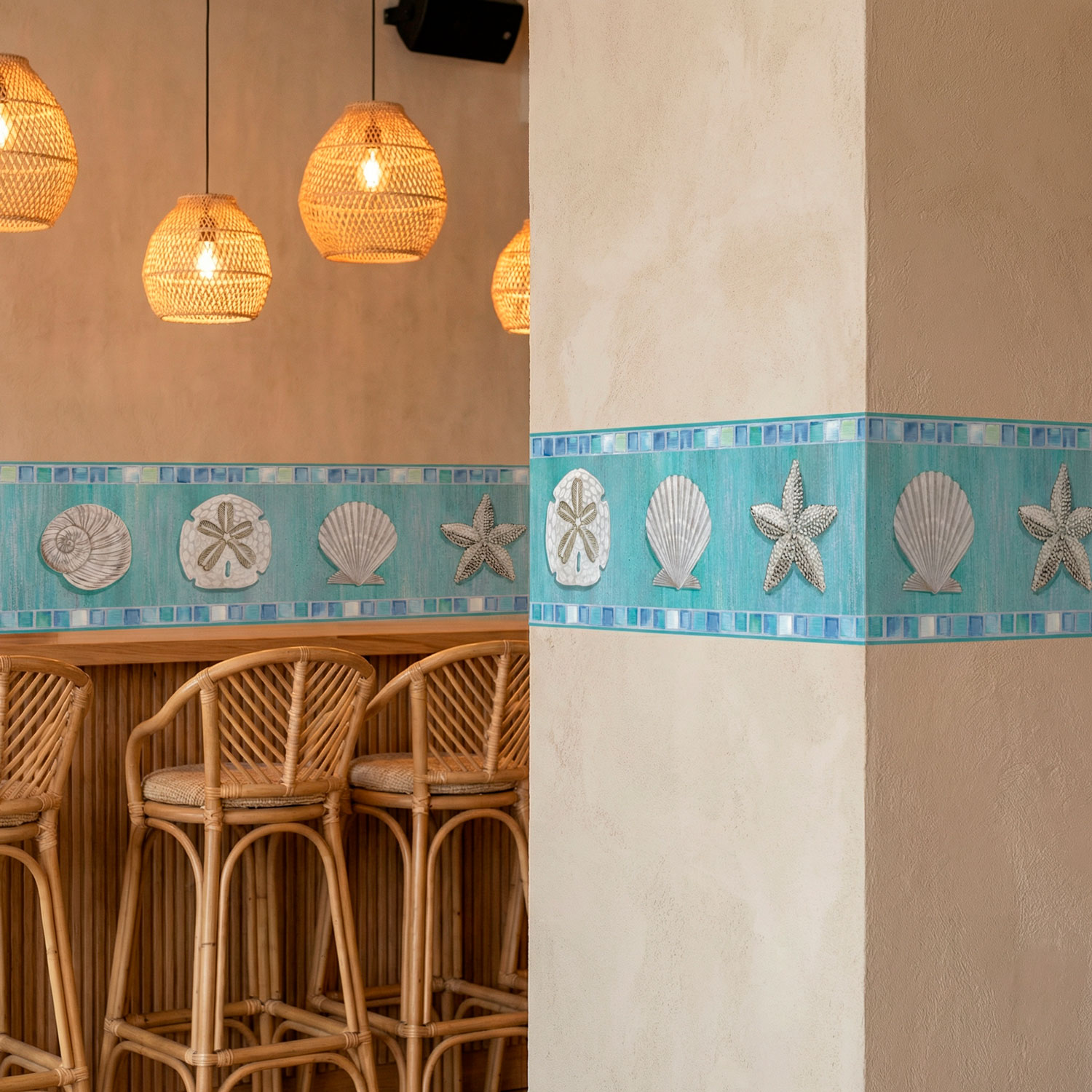 Stickers muraux: Frise murale coquillages