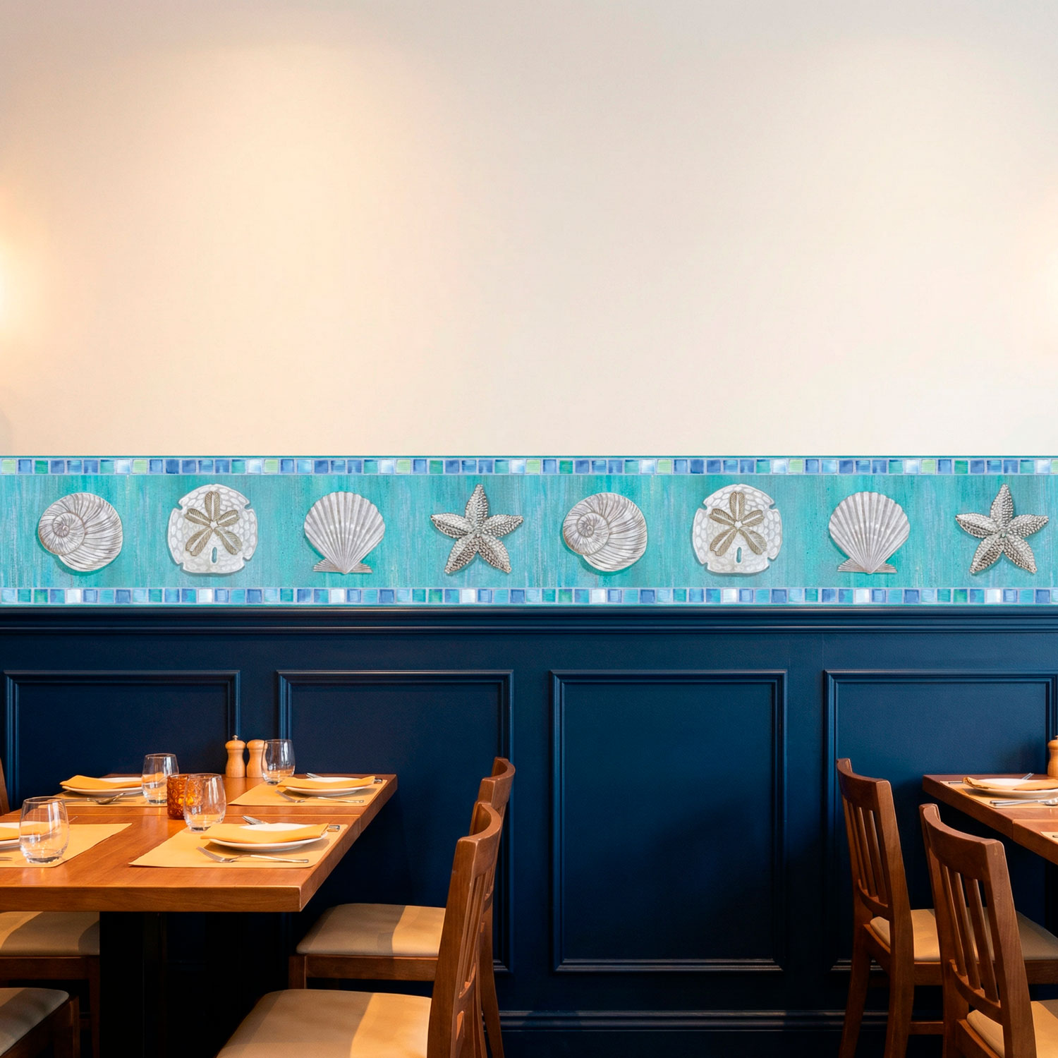 Stickers muraux: Frise murale coquillages