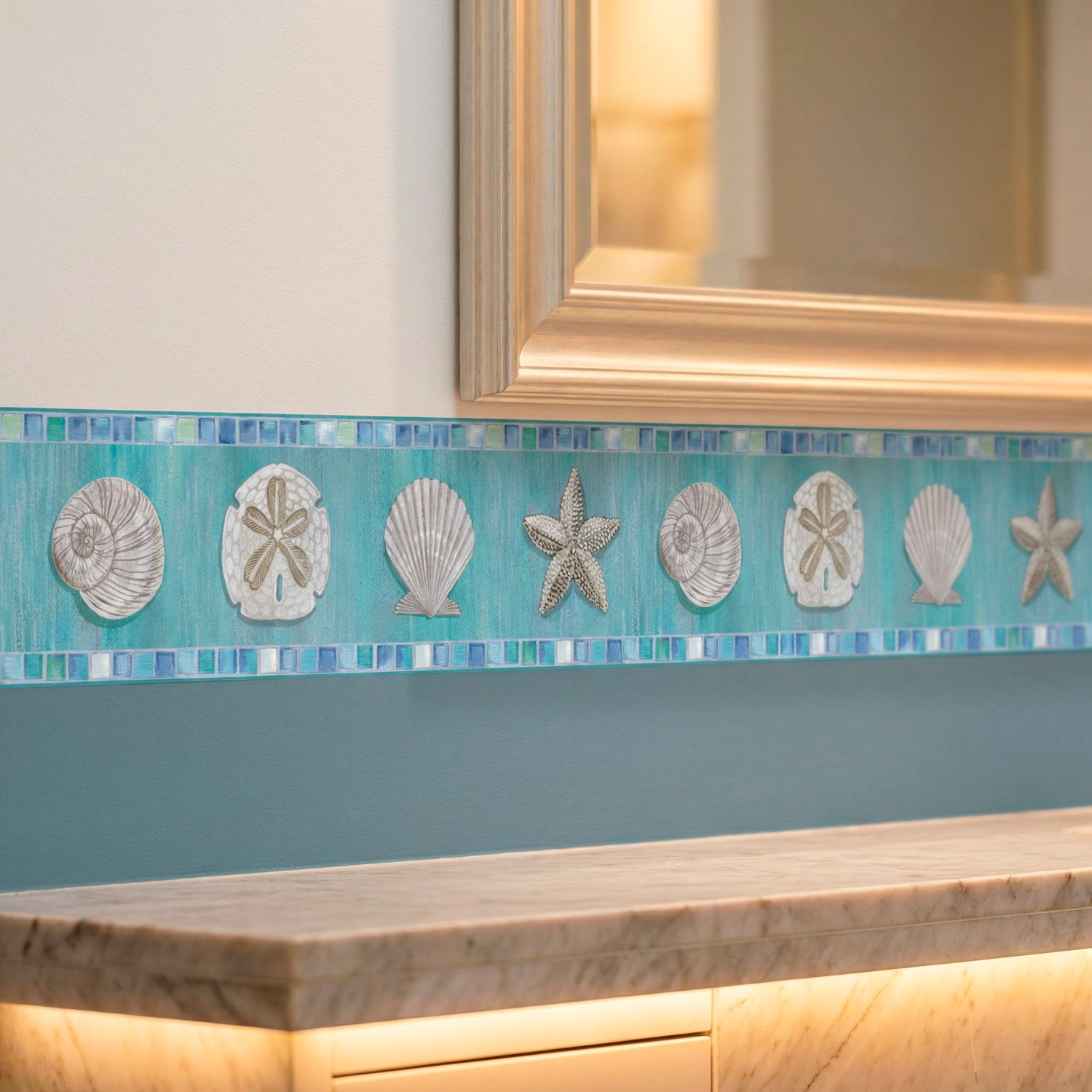 Stickers muraux: Frise murale coquillages